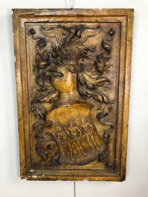 Lot 286 - A PAINTED STUCCO PANEL