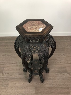 Lot 1927 - A CHINESE IRONWOOD PLANT TABLE