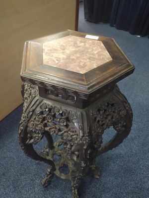 Lot 1927 - A CHINESE IRONWOOD PLANT TABLE