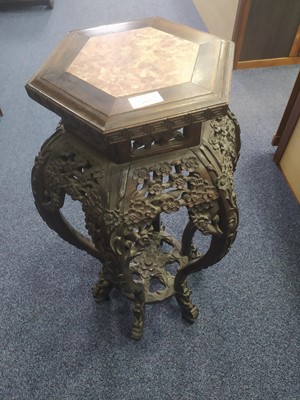 Lot 1927 - A CHINESE IRONWOOD PLANT TABLE