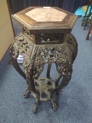 Lot 1927 - A CHINESE IRONWOOD PLANT TABLE