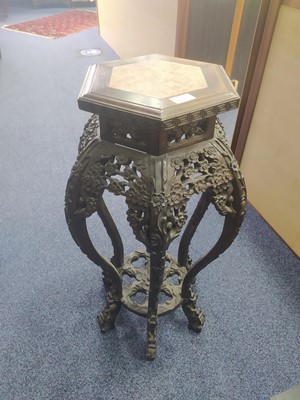 Lot 1927 - A CHINESE IRONWOOD PLANT TABLE