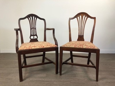 Lot 313 - A NEAR MATCHING SET OF WIGHT HEPPLEWHITE STYLE DINING CHAIRS