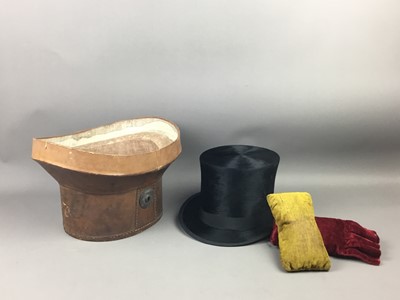 Lot 375 - A SILK TOP HAT, IN CASE