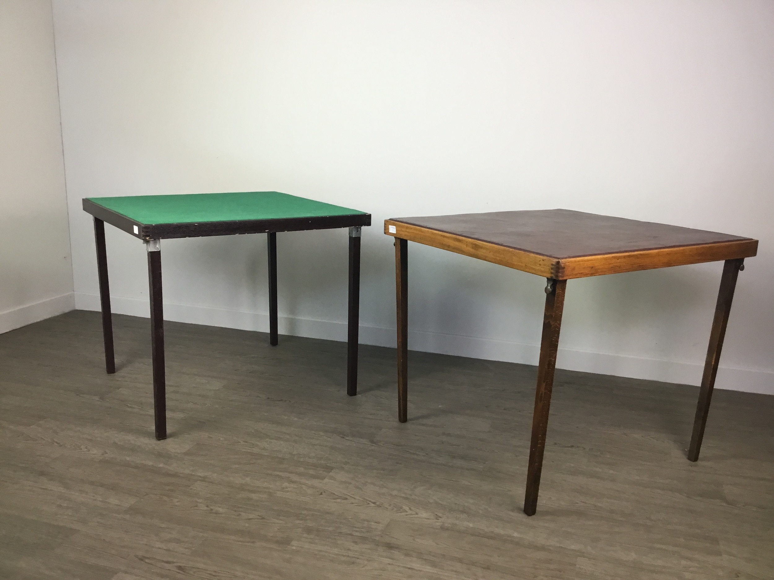 Lot 374 A LOT OF TWO FOLDING BRIDGE TABLES