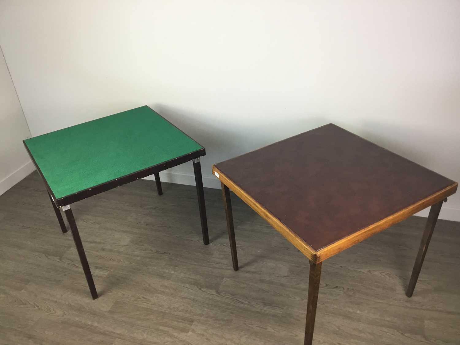 Lot 374 A LOT OF TWO FOLDING BRIDGE TABLES