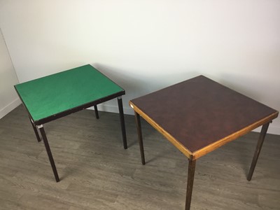 Lot 374 - A LOT OF TWO FOLDING BRIDGE TABLES