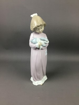 Lot 393 - A NAO FIGURE OF A CHILD AND OTHER CERAMICS