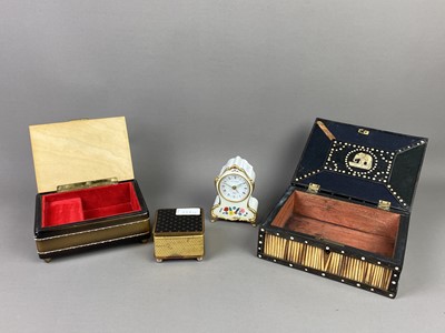 Lot 394 - A BACKGAMMON BOARD ALONG WITH MUSICAL AND OTHER BOXES