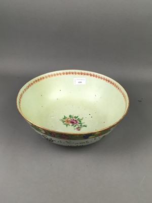 Lot 418 - A CHINESE FAMILLE ROSE PUNCH BOWL