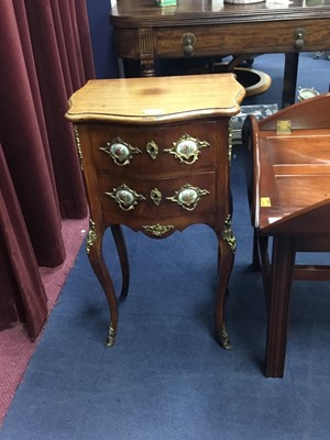 Lot 436 - A REPRODUCTION FRENCH SIDE TABLE