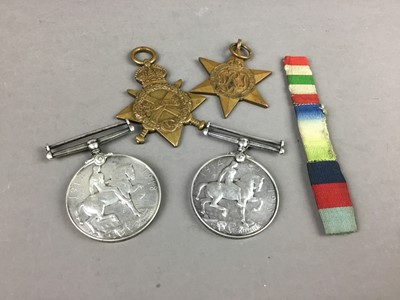 Lot 446 - A LOT OF FOUR CAMPAIGN MEDALS AND A SMALL GROUP OF COINS