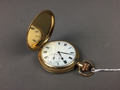 Lot 452 - A GOLD PLATED POCKET WATCH