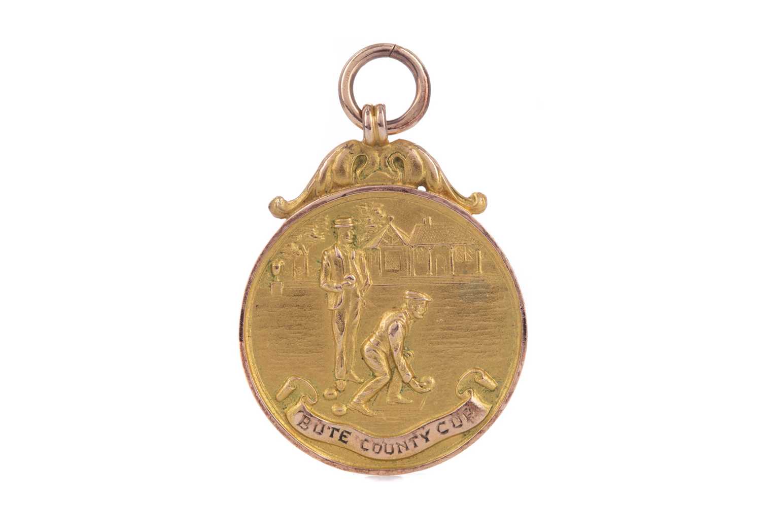 Lot 1705 - THE BUTE COUNTY CUP GOLD BOWLING MEDAL 1928