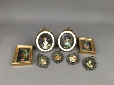 Lot 468 - A LOT OF TWO VICTORIAN PORTRAIT MINIATURES AND OTHERS