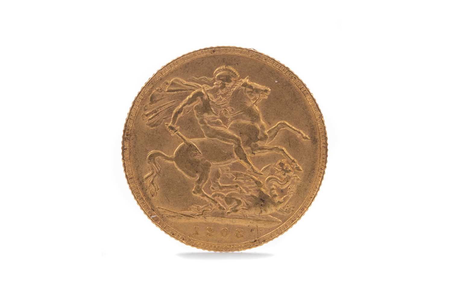 Lot 21 - AN EDWARD VII GOLD SOVEREIGN DATED 1908