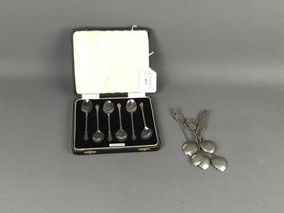 Lot 477 - A LOT OF TWO SETS OF SILVER COFFEE SPOONS