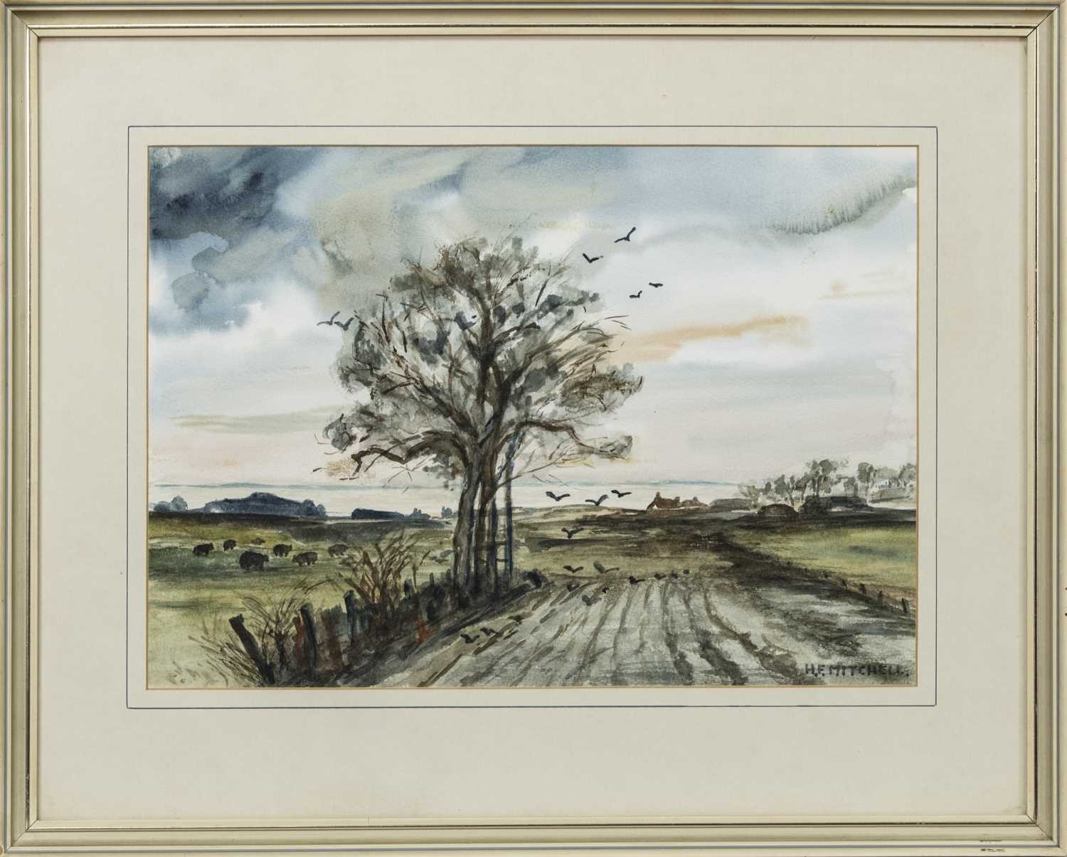 Lot 439 - IN THE FIELD, A WATERCOLOUR BY H F MITCHELL