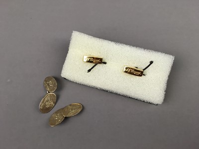 Lot 485 - A PAIR OF CUFFLINKS BY DUPONT ANOTHER SET