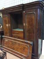 Lot 1301 - VICTORIAN MAHOGANY BREAKFRONT THREE DOOR...