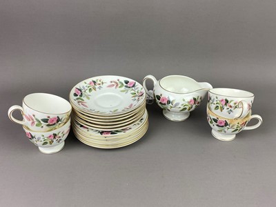 Lot 120A - A WEDGWOOD 'HATHAWAY ROSE' PATTERN PART TEA SERVICE AND A TUSCAN PART TEA SERVICE