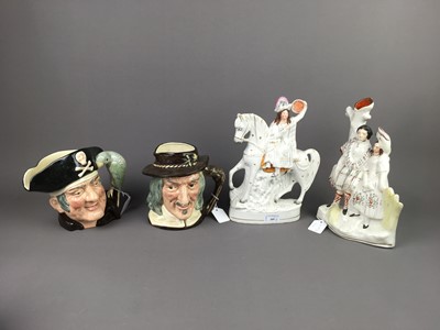 Lot 509 - A LOT OF TWO ROYAL DOULTON LARGE SIZE CHARACTER JUGS AND OTHERS