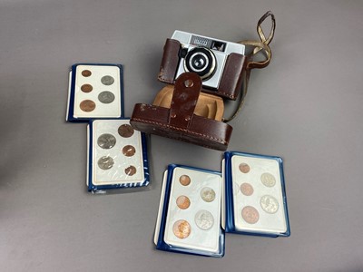 Lot 210 - A LOT OF VARIOUS COINS AND AN ILFORD CAMERA IN CARRY CASE