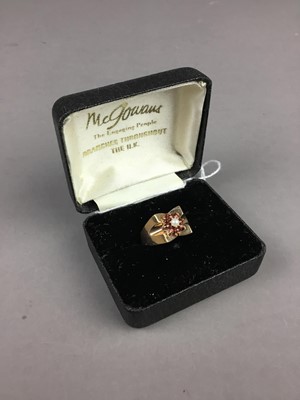Lot 205A - A NINE CARAT GOLD  GEM SET AND PEARL RING
