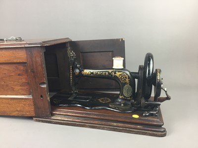 Lot 514 - A VINTAGE PORTABLE SEWING MACHINE