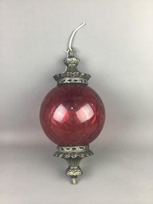 Lot 542 - A GILTMETAL CEILING PENDANT