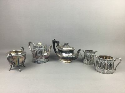 Lot 553 - A LOT OF PLATED ITEMS INCLUDING VICTORIAN AND LATER TEA SERVICES