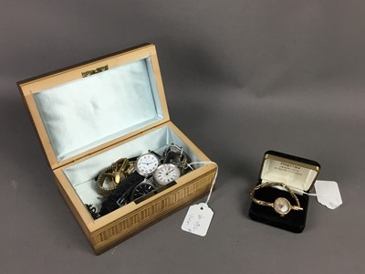 Lot 592 - A LOT OF WATCHES INCLUDING A SWISS FOB WATCH