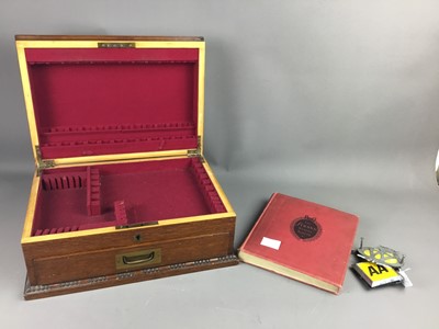 Lot 594 - AN OAK CANTEEN CHEST AND OTHER OBJECTS