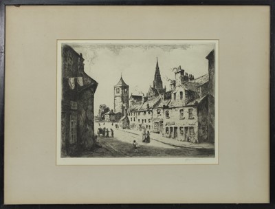 Lot 447 - TWO ETCHINGS AND A WATERCOLOUR