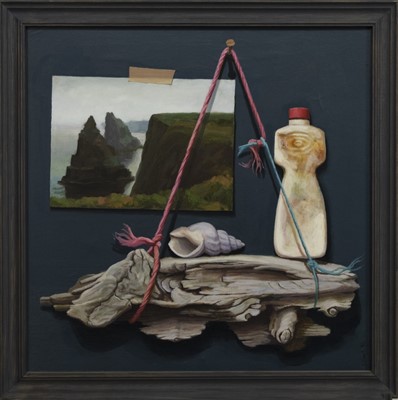 Lot 679 - DUNCANSBY HEAD, AN OIL BY DONALD CLARK
