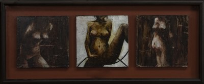 Lot 707 - FEMALE NUDE, A TRIPTYCH BY OIL BY DEIRDRE MCCRIMMON