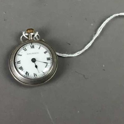 Lot 276A - A BALMORAL OPEN FACED SILVER AND ENAMEL POCKET WATCH