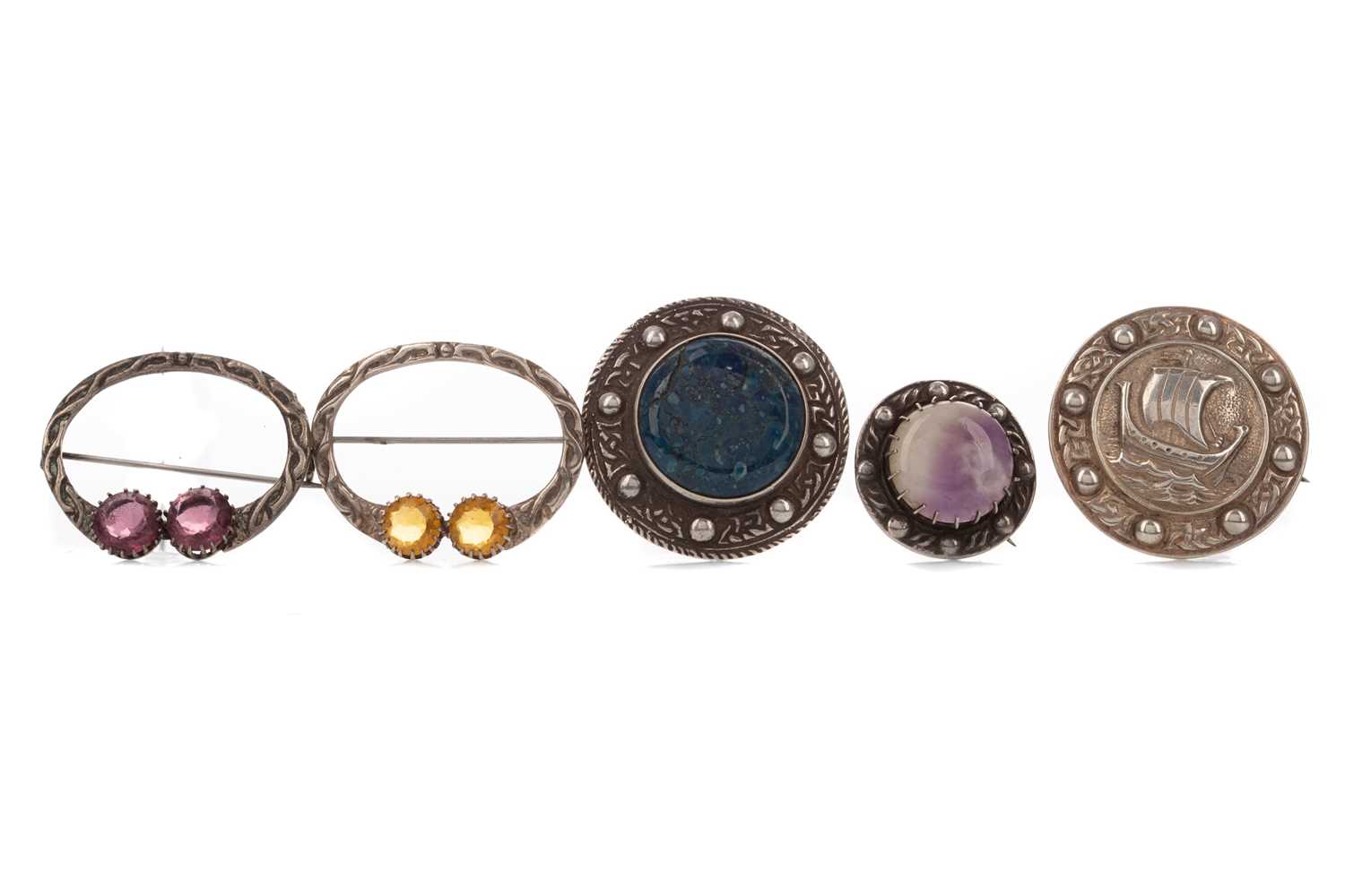 Lot 399 - A COLLECTION OF ROBERT ALLISON OF IONA SILVER BROOCHES