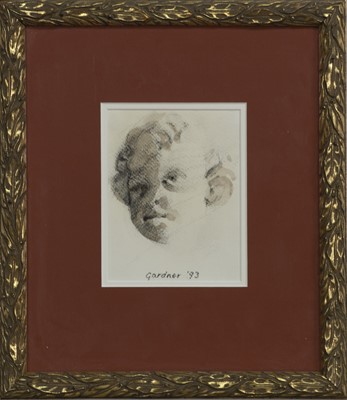 Lot 729 - SMALL HEAD, A WASH DRAWING BY SANDIE GARDNER