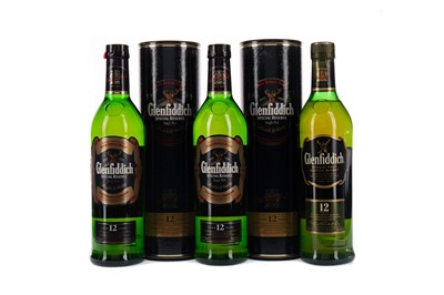Lot 204 - THREE BOTTLES OF GLENFIDDICH 12 YEARS OLD