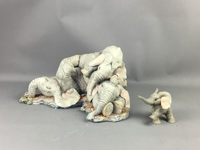 Lot 613A - A LOT OF TUSKERS 'SMALL ELEPHANTS IN A BIG BOX' FIGURES