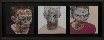 Lot 402 - SELF-PORTRAIT TRIPTYCH BY ANDREW SMITH