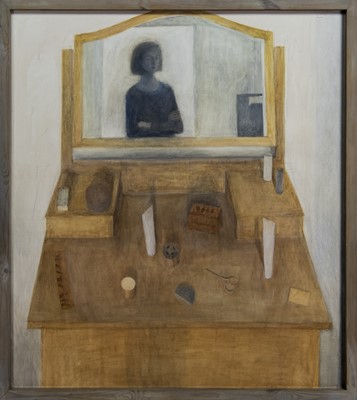 Lot 747 - THE DRESSING TABLE, A WATERCOLOUR BY CLAIRE BANKS