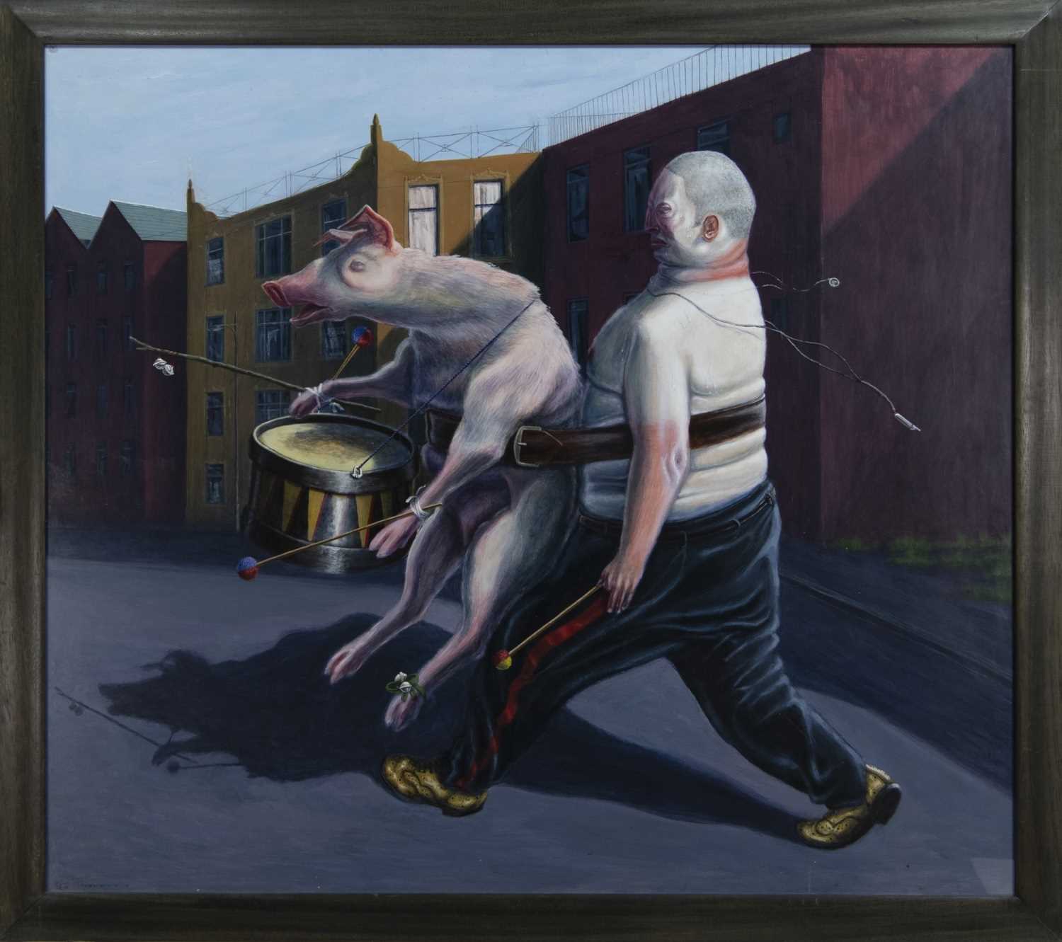 Lot 748 - PET PIG, AN ACRYLIC BY PETER THOMSON