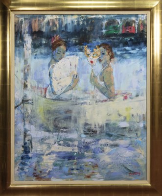 Lot 836 - VENICE, A LARGE OIL BY MURIEL BARCLAY