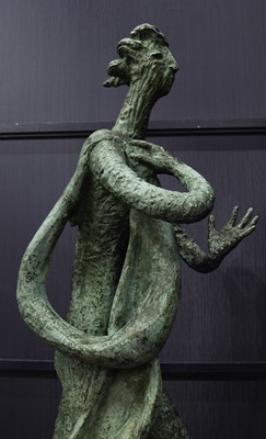 Lot 851 - THE GREEN MAN WALKING, A BRONZE BY ELEANOR CHRISTIE-CHATTERLY