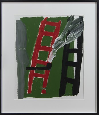 Lot 761 - PIPE AND LADDERS, AN ACRYLIC BY BRUCE MCLEAN