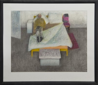 Lot 764 - WHITE INTERIOR, A MIXED MEDIA BY CLAIRE BANKS