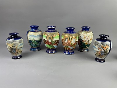 Lot 210 - A PAIR OF 20TH CENTURY JAPANESE SATSUMA VASES AND TWO OTHER PAIRS OF SATSUMA VASES