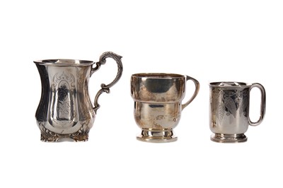 Lot 424 - VICTORIAN SILVER CHRISTENING MUG AND TWO OTHERS